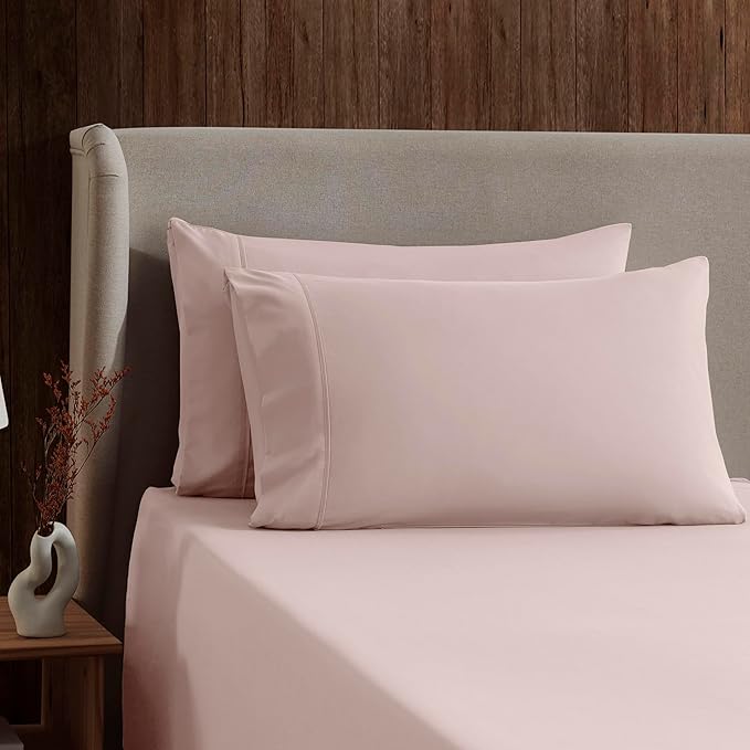 Nestl Twin Sheet Set - 1800 Ultra-Soft Microfiber Twin Bed Sheets - Double Brushed - Deep Pockets - Easy Fit - Extra Soft - 3 Piece Set - Bedding Sheets & Pillowcases (Twin, Peach Beige)