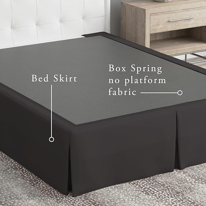 Bed Maker’s Never Lift Your Mattress Bed Skirt, Designed for Box Spring Beds, Split Corners, 14 Inch Drop Length, Twin, Grey