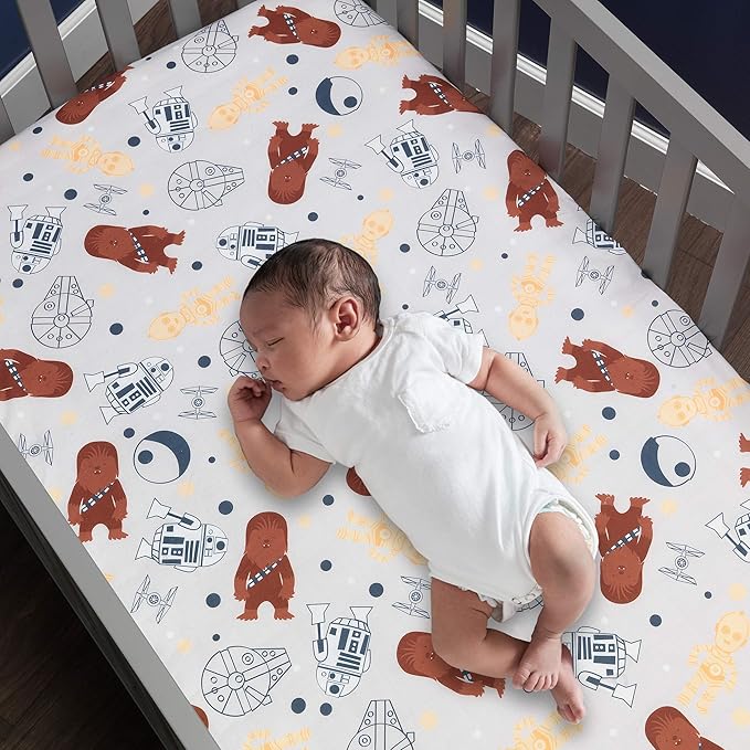 Lambs & Ivy Star Wars Signature Millennium Falcon 100% Cotton Fitted Crib Sheet