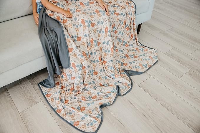 Copper Pearl Jumbo 3-Layer Blanket: Soft Quilt for Boys and Girls | Breathable, Cozy, Toddler Blanket | Newborn Baby Quilt | 46x46 Premium Polyester/Rayon | Eden