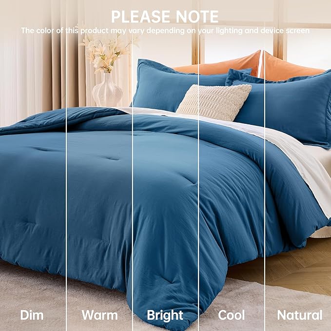 MUXHOMO King Size Comforter Set, All Season Ultra Soft Down Alternative Bedding - 3 Piece Lightweight Bed Set Includes 1 Comforter (104"x90") and 2 Pillow Shams (20"x36"), Teal