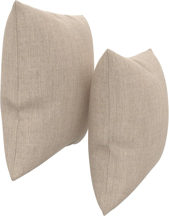 Covers & All Sunbrella Outdoor Throw Pillows, Pack of 2 Water Resistant & UV Fade Resistant Premium Square Throw Pillows (Inserts with Covers) for Indoor & Outdoor Use,24" x 24" Cast Ash