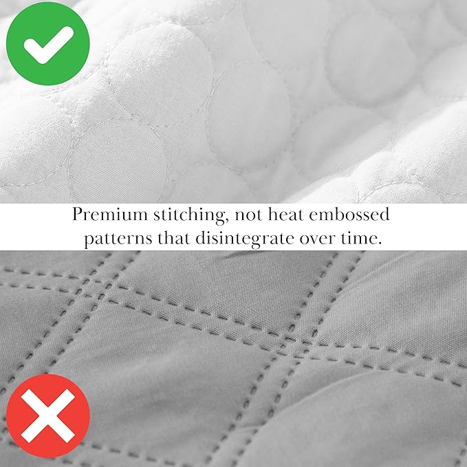 Southshore Fine Living, Inc. Twin XL Comforter Quilt Set, Dorm Room Bedding Essentials, Stain Resistant, Machine Washable Bed Spread, Twin XL White Quilt Bedspread Set w/Pillow Sham, Bright White