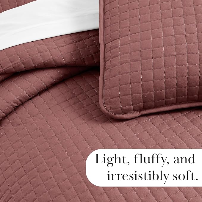 Southshore Fine Living, Inc. Oversized King Quilt Bedding Set with 2 Pillow Shams, Marsala Coverlet, King Size/California Bedspread, Soft Microfiber Bedding, Easy Care, Machine Washable, Marsala
