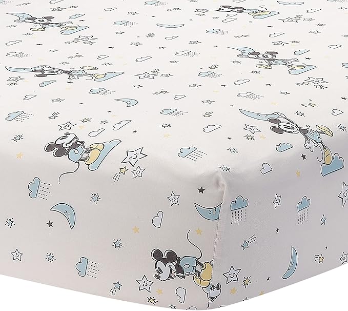 Lambs & Ivy Disney Baby Moonlight Mickey Mouse 3-Piece Nursery Crib Bedding Set
