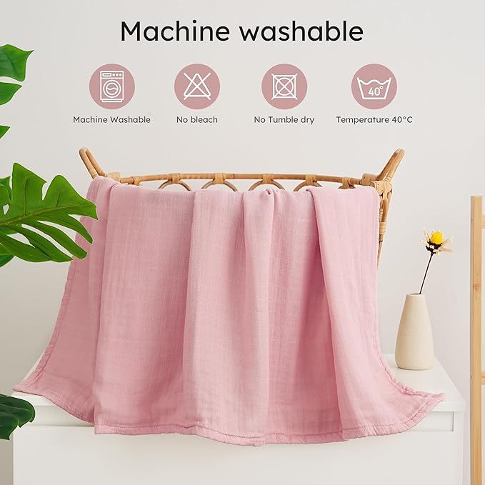 Yoofoss Muslin Swaddle Blankets, Organic Baby Blankets, 47 x 47 Inches Receiving Blanket for Baby Boys and Girls, Baby Essentials for Newborns Soft Breathable