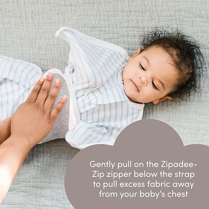 SleepingBaby Zipadee-Zip Transition Swaddle (Woodlands, Small for 4-8 Months) and Snuggle Strap (Grey, One Size) - Wearable Baby Blanket and Accessory for Easy Diaper Changes - Polyester, Spandex