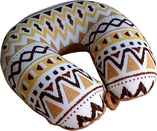 Bookishbunny U Shaped Micro Beads Microbead Neck Head Support Travel Pillow, 12"x12"x4" (WaveBrown)