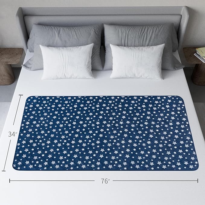 Waterproof Bed Pads Washable, Absorbent Chuck Pads Non Slip for Incontinence, Washable Pee Pads for Dogs, Waterproof Mattress Protector for Seniors, Bedwetting Kids, Hospitals, Pets, 34"x76" 2 Pack