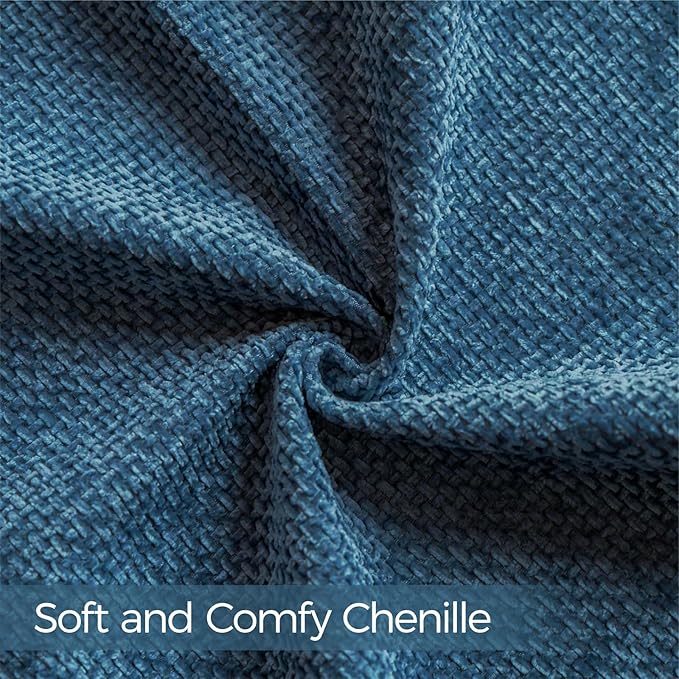 a moment Ocean Blue Chenille Throw Pillow Covers 22x22 Inch Pack of 2 Modern Decorative Throw Pillow Covers Farmhouse Cross Covers Home Decor for Sofa Bedroom Living Room