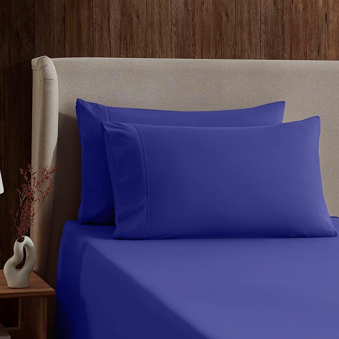 Nestl California King Sheet Set - 1800 Ultra-Soft Microfiber Cal King Bed Sheets - Double Brushed - Deep Pockets - Easy Fit - 4 Piece Set - Bed Sheets (California King, Royal Blue)