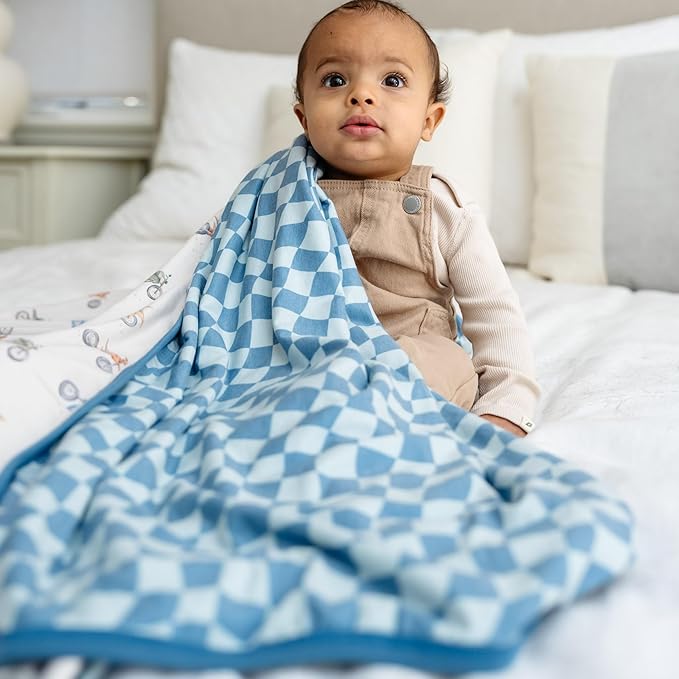 Copper Pearl Large Premium Knit Baby 3 Layer Stretchy Quilt Blanket Ryder