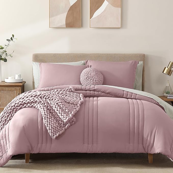 Monbix Full Comforter Set - 7 Pieces Bed in a Bag Full Size Bedding Sets with Comforters, All Seasons Comforter with Sheets, Pillowcases & Shams
