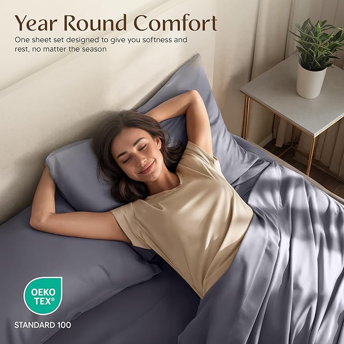 Utopia Bedding King Sheet Set – 4 Piece Bed Sheets for King Size Bed, Soft and Breathable Microfiber, Includes 1 Fitted Sheet, 1 Flat Sheet and 2 Pillowcases (Grey)