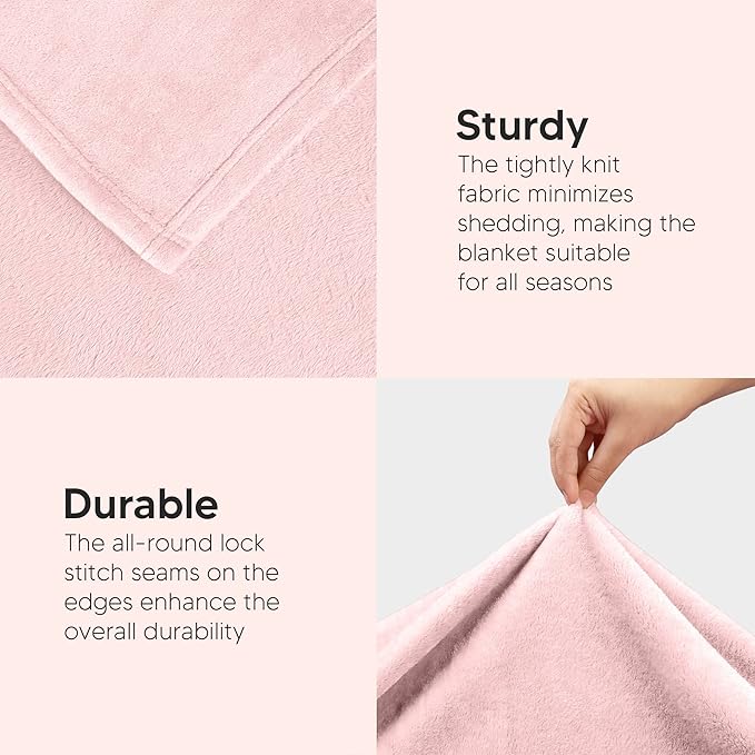 Utopia Bedding Fleece Blanket Twin Size Pink 300GSM Luxury Anti-Static Fuzzy Soft Microfiber Bed Blanket (90x66 Inch)
