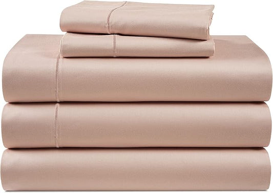 LANE LINEN 100% Egyptian Cotton Split King Bedding Set for Adjustable Beds, Fully Elasticized Reinforced 15 Inch Extra Deep Pocket Split King Sheets, Sateen Weave for Silky Finish - Sepia Rose