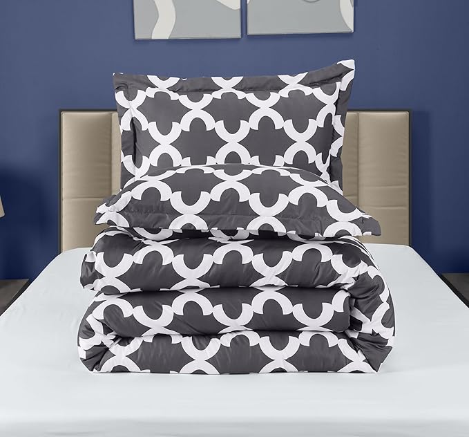 King Comforter Set 3 Piece Grey by Utopia Bedding, Printed Comforters King Size, Bedding Comforters Sets, Down Alternative Soft Bed Set, 1 Comforter (90 x 102 inches) 2 Pillow Shams (20 x 36 inches)