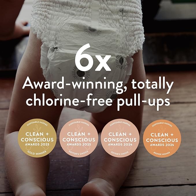 Joonya Pull-Up Pants Baby Diapers, Size 5 XL (24-37 lb) - 6 Bags of 23 (138) - Non Toxic, Eco-Friendly, High Absorbency, Overnight Use, Ultra Slim & Soft - Made in Denmark