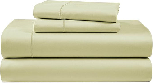 LANE LINEN 100% Egyptian Cotton Sheets, Sustainably Produced Eco Friendly Luxury Hotel Like Thick Sábanas Full, 15 inch Reinforced French Seam Full Size Bed Sheet - Sea Foam