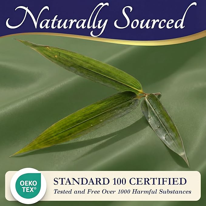 DECOLURE 100% Viscose Derived from Bamboo Sheets Full Size - Luxury 4 Pc Naturally Cooling Sheets, Ultra Soft Bed Set - Deep 17" Pockets, Durable Double Stitching, Oeko Tex Standard (Olive)