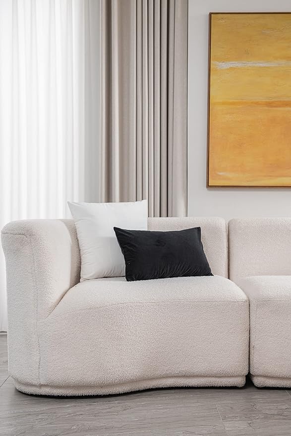 Throw Pillow Covers 20x20 Ivory White: Pack of 2 Cozy Soft Velvet Square Modern Luxury Decorative Throw Pillow Cases for Sofa Couch Living Room Bed Home Decor