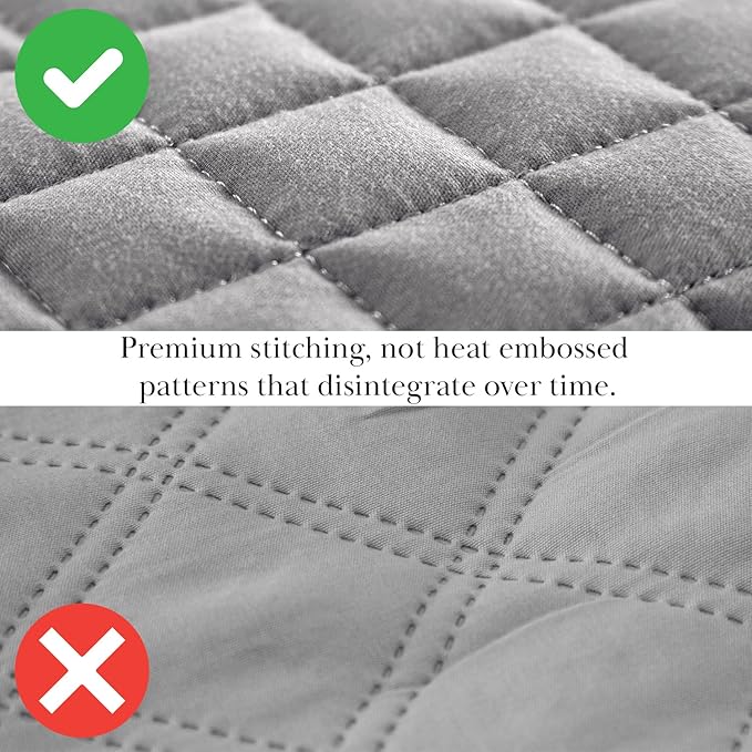 Southshore Fine Living, Inc. Twin XL Comforter Quilt Bedding Set, Dorm Room Bedding Essentials, Stain Resistant, Machine Washable Bedspread Twin XL Grey Quilt Bed Spread with Pillow Sham, Steel Grey