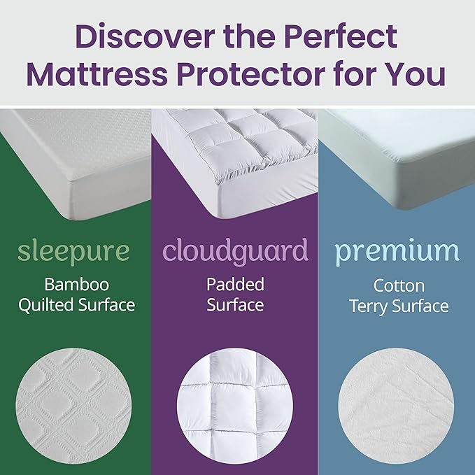 SafeRest Waterproof Twin XL Size Mattress Protector - Viscose Derived from Bamboo - Fitted with Stretchable Pockets - Machine Washable Viscose Blend Mattress Cover for Bed