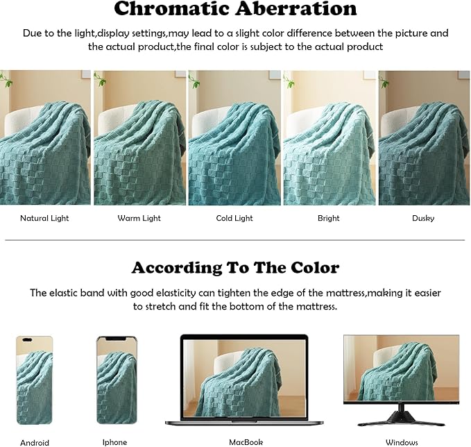 NEWCOSPLAY Super Soft Twin Blanket Light Teal Premium Silky Flannel Fleece 3D Checkered Lightweight Bed Blanket All Season Use (Light Teal Checkered, Twin(60"x80"))