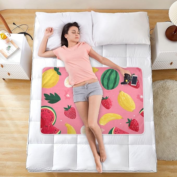 Waterproof Bed Pad Reusable Changing Pad Toddler Mattress Protector Large Pee Pad Baby Diaper Pad Soft Washable Liner Pink Watermelonstrawberry and Banana