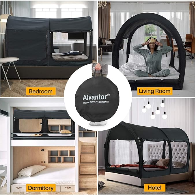 LEEDOR® Bed Tent Dream Tents Bed Canopy Shelter Cabin Indoor Privacy Warm Breathable Pop Up Twin/Full/Queen for Kids and Adult Patent Pending(Mattress Not Included)