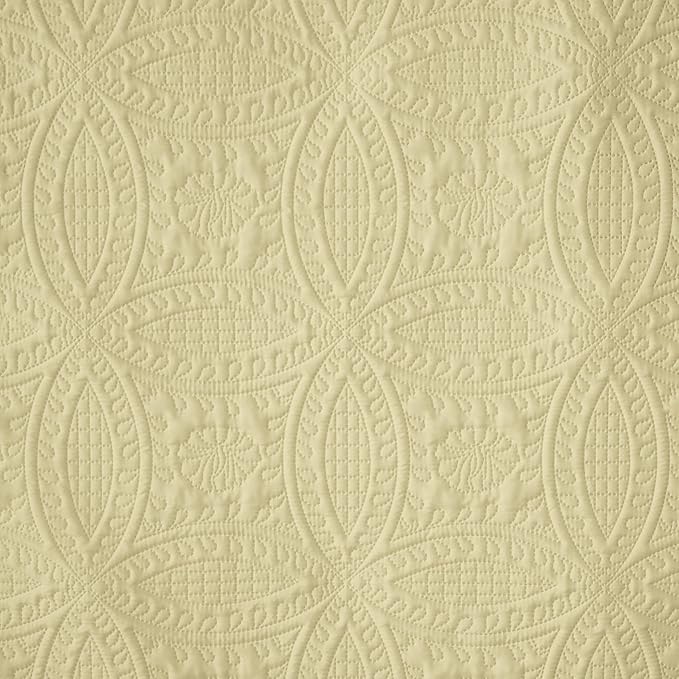 Chezmoi Collection Austin King Oversized Bedspread Set, 3-Piece Pinsonic Quilted Lightweight Microfiber Bedspread Coverlet, Pastel Yellow