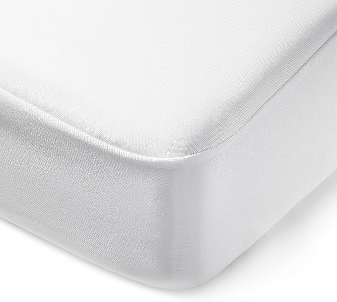 Amazon Basics Waterproof Mattress Protector, Bed Bug and Dust Mite Barrier, King, White