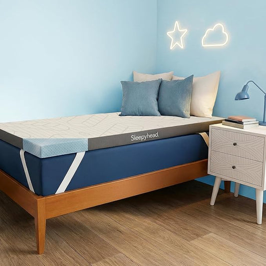 Sleepyhead Twin XL 3 Inch Gel Memory Foam Mattress Topper for College Dorm – Thick, Cooling & Comfortable Mattress Pad with Washable Cover – Dorm Room Essentials for College Students (XL Twin 3")
