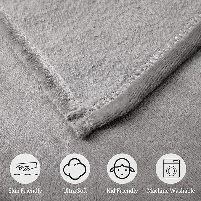 Tinideya Flannel Fleece Throw Blanket Bulk 50 x 60 Inch Soft Fleece Blanket Warm Throw Blankets Coral Blankets for Couch Sofa Home Wedding Gifts Season(Serenity Color,24 Pcs)
