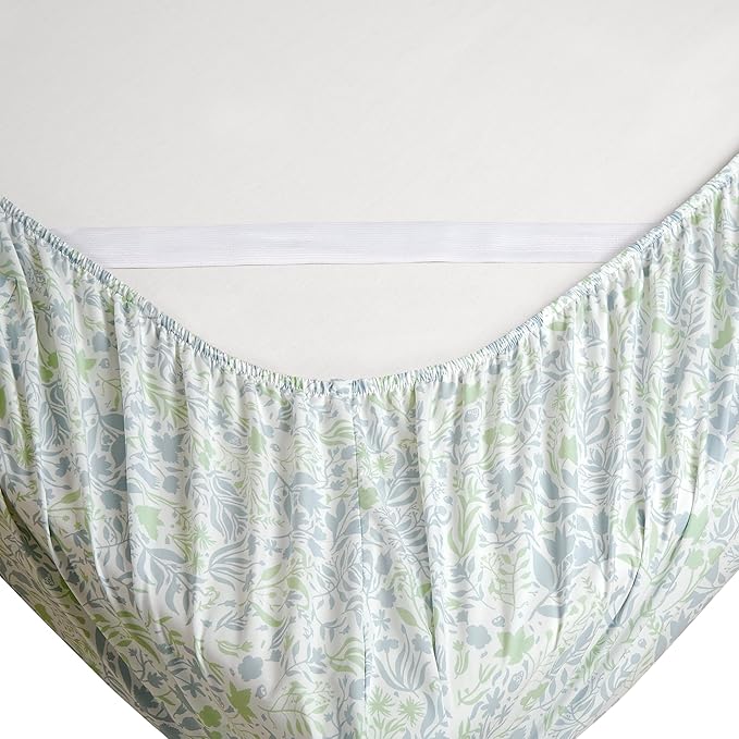 Elegant Comfort Softest and Coziest 4-Piece Sheet Set - 1500 Premium Hotel Quality Microfiber - Deep Pocket, Wrinkle Resistant 4-Piece Floral Bed Sheet Set, Twin, Anita Green