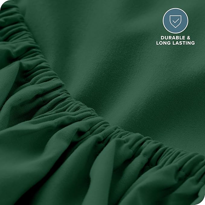 Bare Home Fitted Bottom Sheet Twin XL Size - Premium 1800 Microfiber - Ultra-Soft Hotel Luxury - Deep Pocket - Durable and Long Lasting (Twin XL, Forest Green)