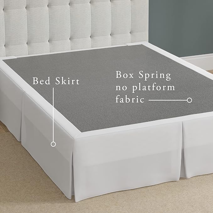 Bed Maker’s Never Lift Your Mattress Bed Skirt, Designed for Box Spring Beds, Split Corners, 14 Inch Drop Length, Full, White