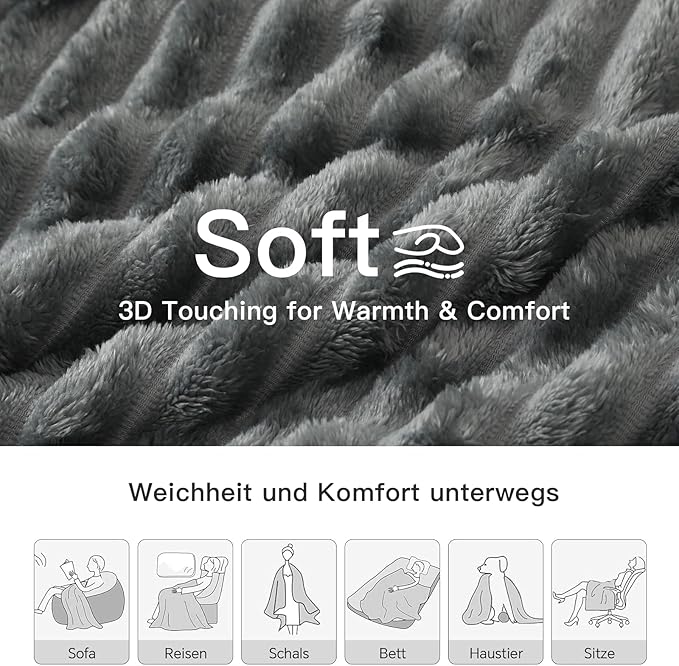 Ultra Soft Fleece Throw Blanket – Lightweight Cozy Plush Microfiber for Couch, Bed & Travel – Warm All-Season Decorative Blanket 50"x60", Machine Washable