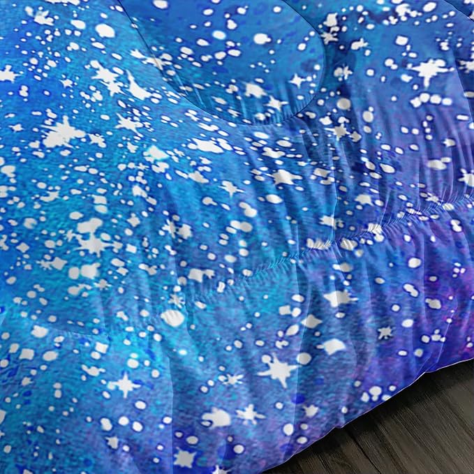 Black Cat Bedding Cartoon Cat Comforter Set Full,Butterflies Moon Printed Kids Bedding Set for Kids Boys Girls Adults Teens,Kids Comforter Set All Season,1 Quilt 2 Pillow Cases,Blue
