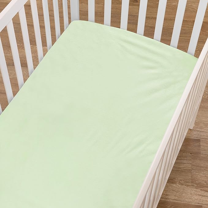 American Baby Company Heavenly Soft Chenille Fitted Crib Sheet 28" x 52", Warm and Cozy Neutral Chenille Sheet, Celery, for Boys and Girls, Fits Crib and Toddler Bed mattresses