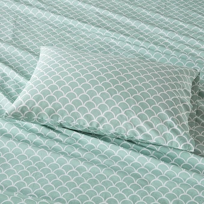 Comfort Spaces 100% Cotton Sheet Set Breathable, Lightweight, Soft with 14" Elastic Pocket Fits up to 16" Mattress, All Season Cozy Bedding, Matching Pillow Case, Full Scales 4 Piece