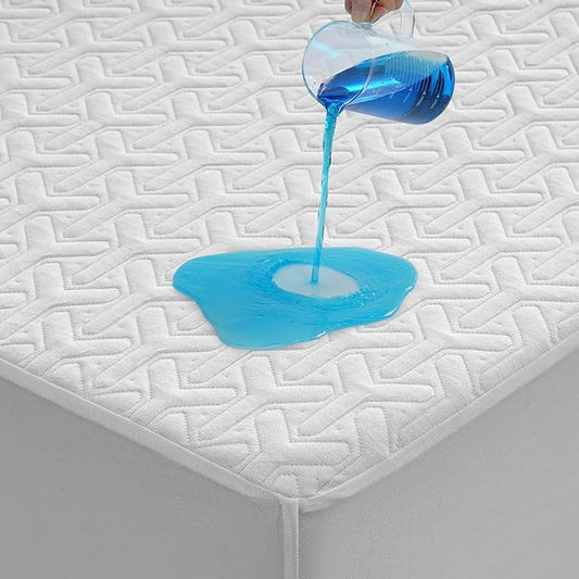 Premium California King Size Mattress Protector,Waterproof HN Cooling Bed Mattress Cover,Breathable Noiseless Fitted 8"-21" Extra Deep Pocket Anti Slip and Wear-Resistant(3-in-1,Cal King)