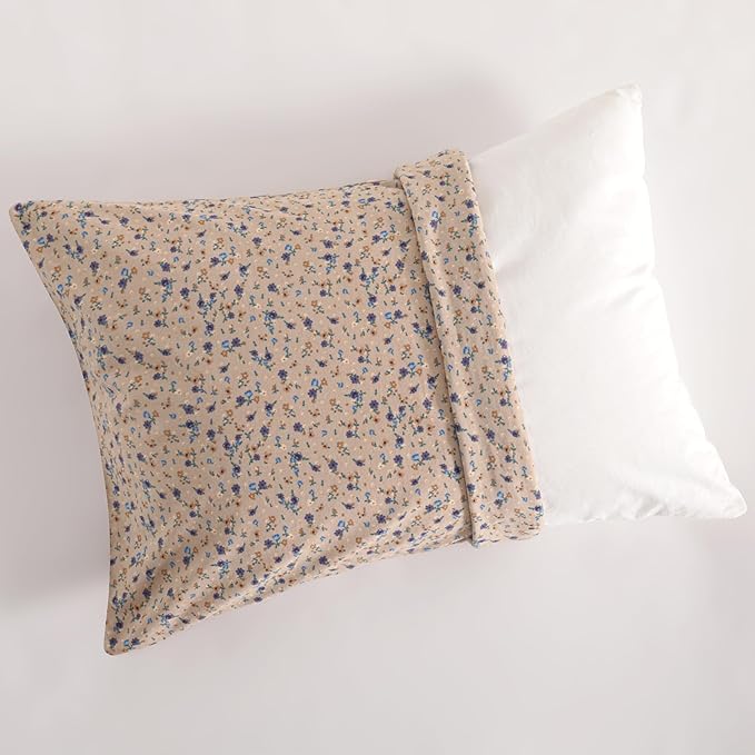NTBAY 2 Pack 100% Natural Jersey Cotton Toddler Pillowcases, Super Soft and Breathable Travel Pillow Cases with Envelope Closure for Nursery, 13x18 Inches, Purple Floral
