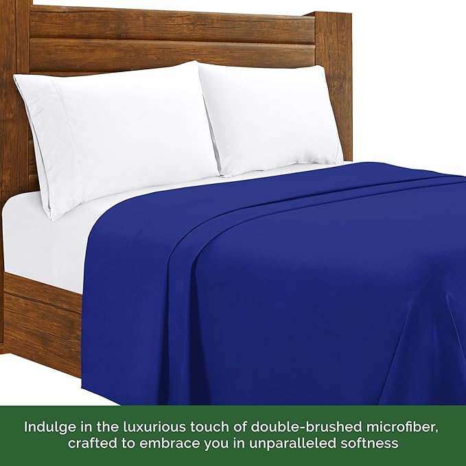 Luxury Flat Sheet on Amazon Elegant Comfort Wrinkle-Free 1500 Premier Hotel Quality 1-Piece Flat Sheet, Twin/Twin XL Size, Royal Blue