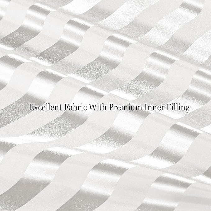 Whale Flotilla 3-Piece Reversible Silky Soft Queen Comforter Set, Luxury Stripe Satin Comforters Full Size Bedding Set with 2 Satin Pillowcases, Lightweight Duvet for All Seasons, White