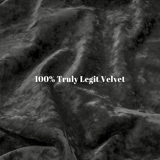 PHF Truly Velvet Duvet Cover Set Queen Size, 3pcs Ultra Soft Breathable Comforter Cover Set, Luxury Cozy Flannel Duvet Cover with Pillow Shams Bedding Collection, 90" x 90", Dark Grey