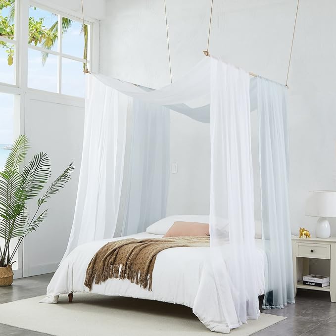 Warm Home Designs Silver Gray Bed Canopy Curtains in 55 x 288 Inch Size. Our King Canopy Bed Curtains Work Great as Kids Canopy, Bed Scarf, Bed Curtain or to Enhance Bed Decor. BC Silver 288"