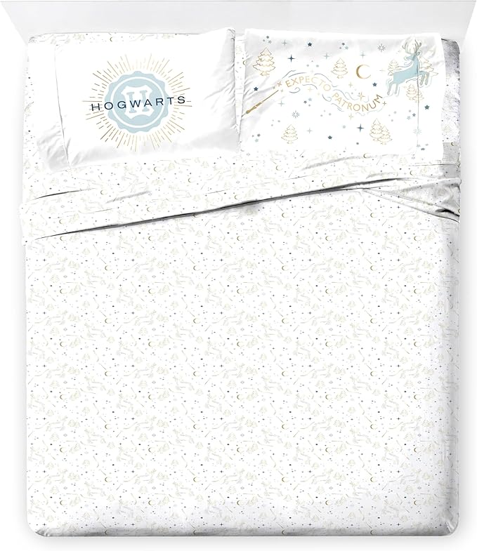 Jay Franco Kids Comforter Set Includes Sheets and Pillow Covers - Soft and Cozy Bed Set for Stylish Room Decor, Multi - Harry Potter, 7 Piece Full Size Bedding