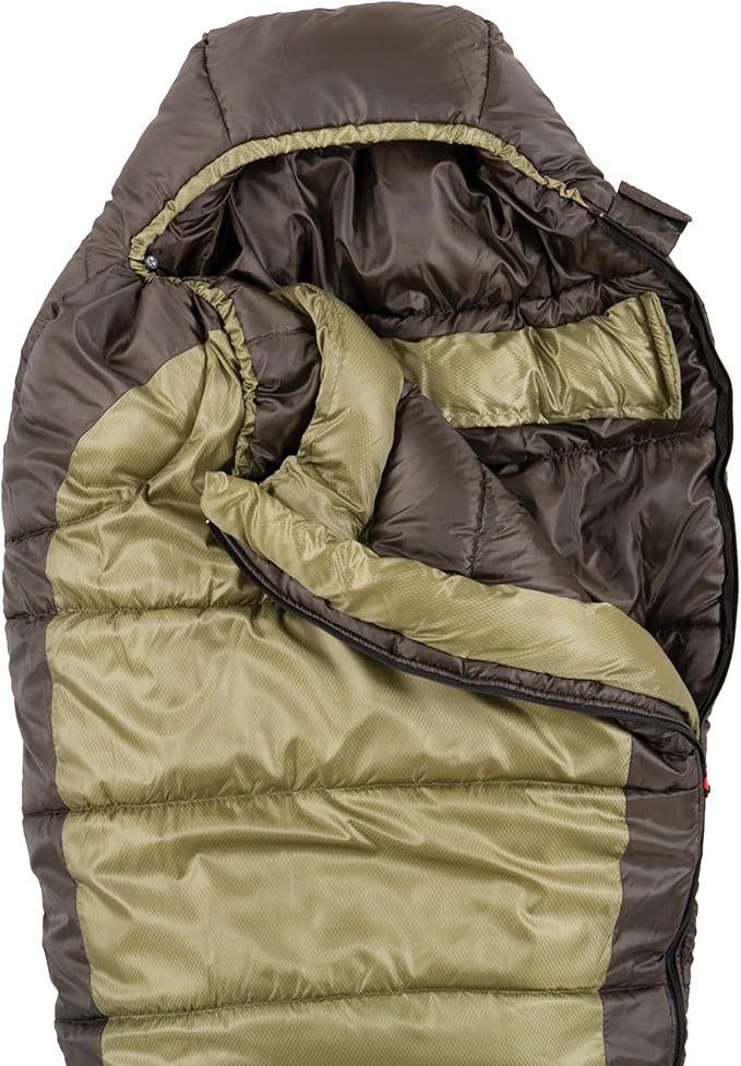 Coleman North Rim 0°F Big & Tall Sleeping Bag, Cold-Weather Mummy Sleep Sack with No-Snag Zipper & Adjustable Hood for Warmth & Ventilation, Large Camping Sleeping Bag