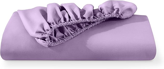 Bare Home Fitted Bottom Sheet Queen Size - Premium 1800 Microfiber - Ultra-Soft Hotel Luxury - Deep Pocket - Durable and Long Lasting - Fitted Sheet (Queen, Lavender)